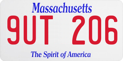 MA license plate 9UT206