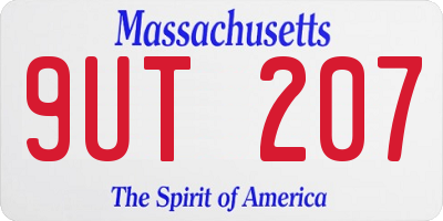 MA license plate 9UT207