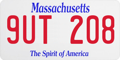 MA license plate 9UT208