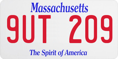 MA license plate 9UT209