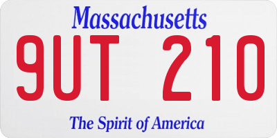 MA license plate 9UT210