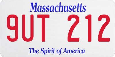MA license plate 9UT212