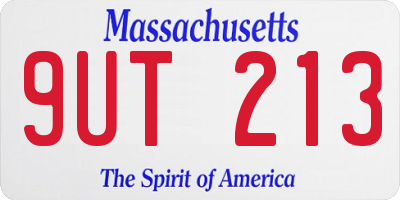 MA license plate 9UT213