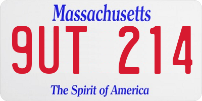 MA license plate 9UT214