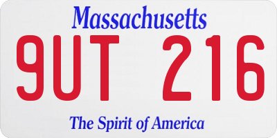 MA license plate 9UT216