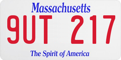 MA license plate 9UT217