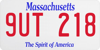 MA license plate 9UT218