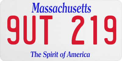 MA license plate 9UT219