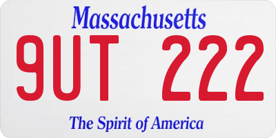 MA license plate 9UT222