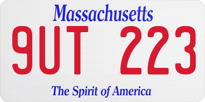 MA license plate 9UT223