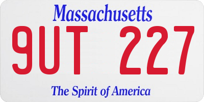 MA license plate 9UT227