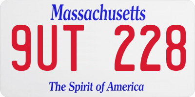 MA license plate 9UT228
