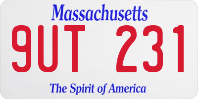 MA license plate 9UT231