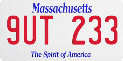 MA license plate 9UT233