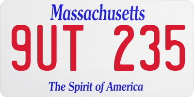 MA license plate 9UT235