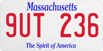 MA license plate 9UT236