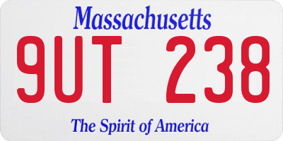 MA license plate 9UT238