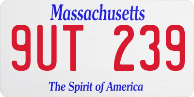 MA license plate 9UT239