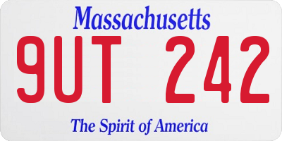 MA license plate 9UT242