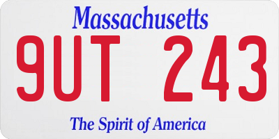 MA license plate 9UT243