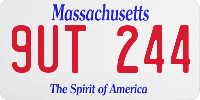 MA license plate 9UT244