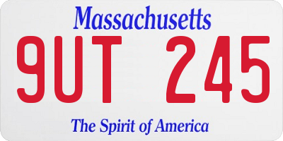 MA license plate 9UT245