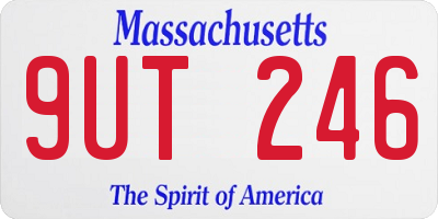 MA license plate 9UT246