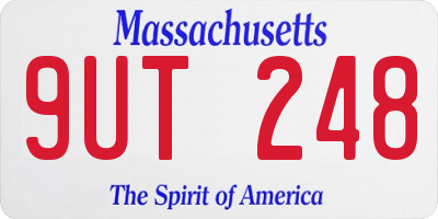 MA license plate 9UT248