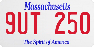 MA license plate 9UT250