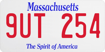 MA license plate 9UT254