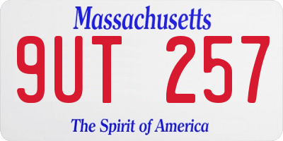 MA license plate 9UT257