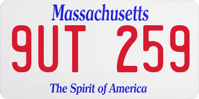 MA license plate 9UT259