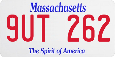 MA license plate 9UT262