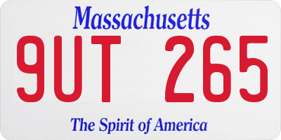 MA license plate 9UT265
