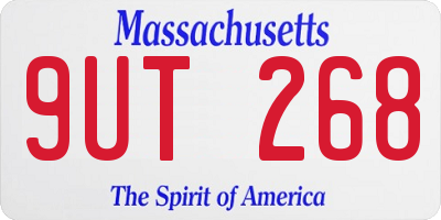 MA license plate 9UT268