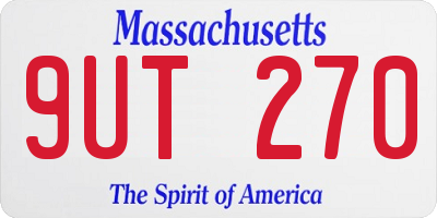 MA license plate 9UT270