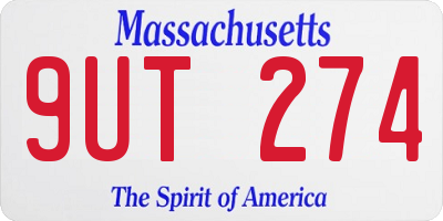 MA license plate 9UT274