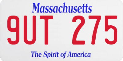 MA license plate 9UT275