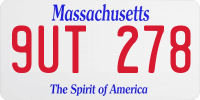 MA license plate 9UT278