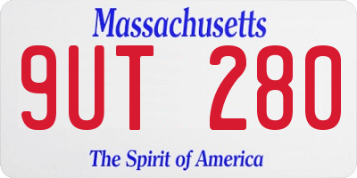 MA license plate 9UT280