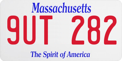 MA license plate 9UT282