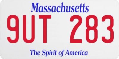 MA license plate 9UT283