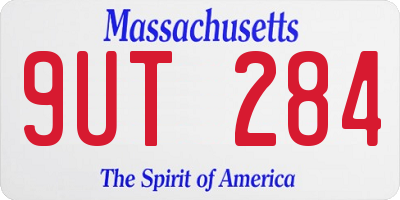 MA license plate 9UT284