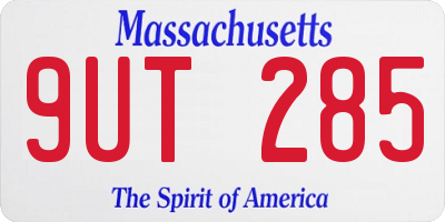 MA license plate 9UT285