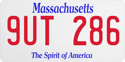 MA license plate 9UT286