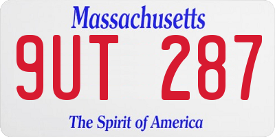 MA license plate 9UT287
