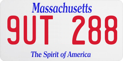 MA license plate 9UT288
