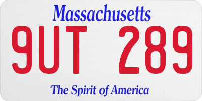 MA license plate 9UT289