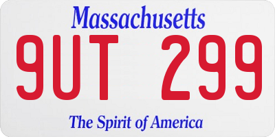 MA license plate 9UT299