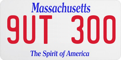 MA license plate 9UT300
